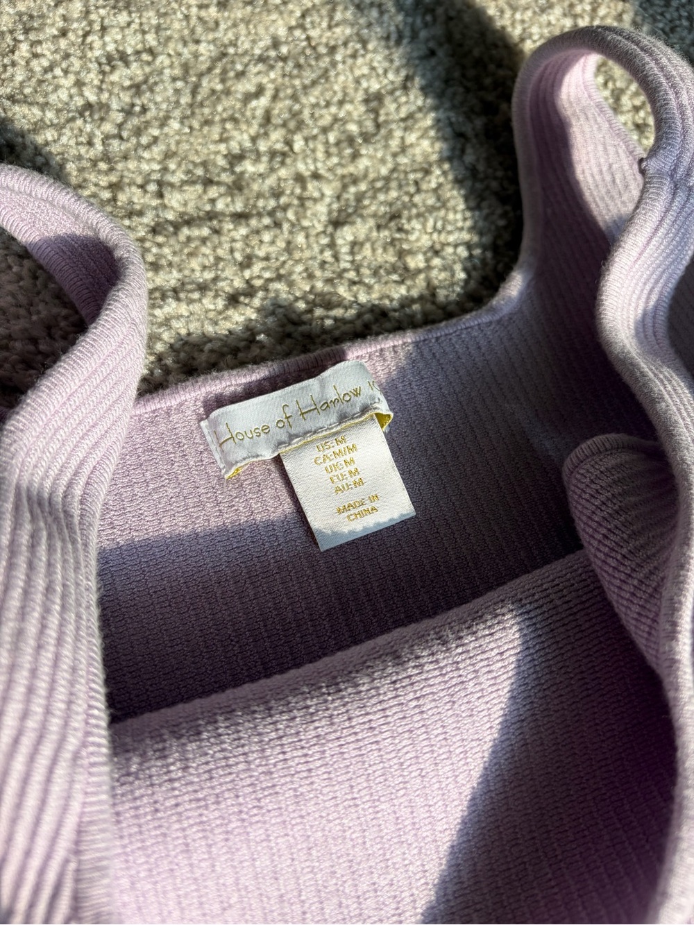 Lavender Ribbed Crop Tank - Picture 2 of 2